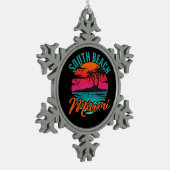 South Beach Miami Florida Palm Trees Beach Schneeflocken Zinn-Ornament (Links)