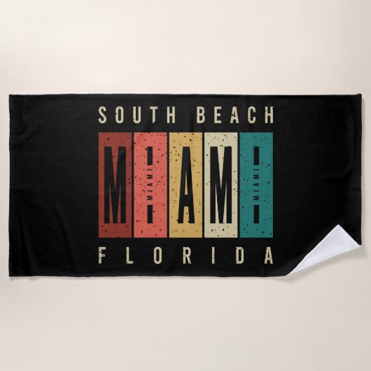 South Beach Miami Florida Strandtuch (Vorderseite)