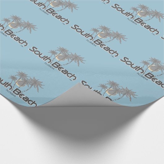 South Beach Miami, Florida und Grau Palms Geschenkpapier (Ecke)