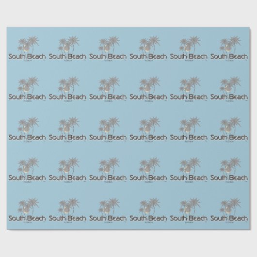 South Beach Miami, Florida und Grau Palms Geschenkpapier (Flach)