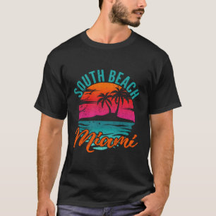 South Beach Miami Florida Urlaub gestörter Grun T-Shirt