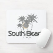 South Beach Miami Gray Palms Mousepad (Mit Mouse)