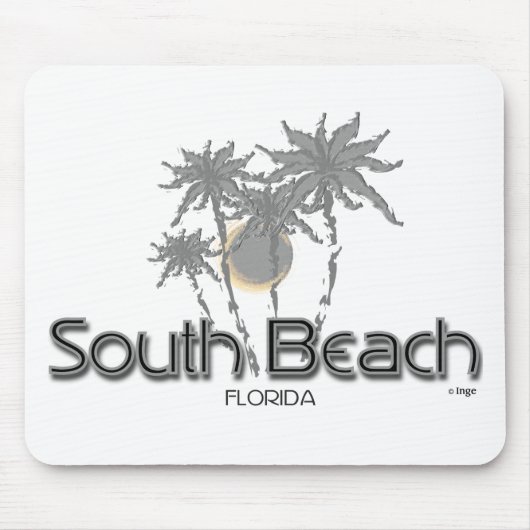 South Beach Miami Gray Palms Mousepad (Vorne)