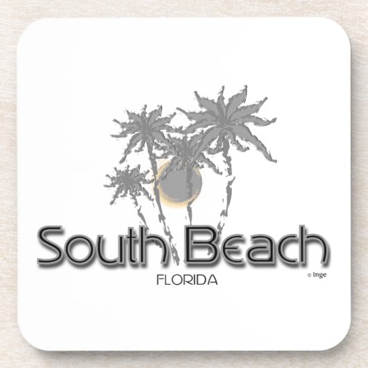 South Beach Miami Gray Palms Untersetzer (Vorderseite)