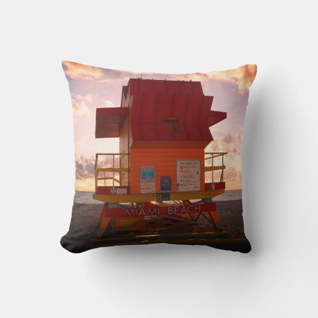 South Beach, Miami Lifeguard Stand (Ocean Rescue) Kissen (Vorderseite)