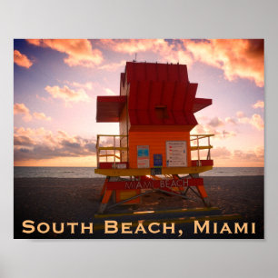 South Beach, Miami Lifeguard Stand (Ocean Rescue) Poster