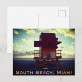 South Beach, Miami Lifeguard Stand (Ocean Rescue) Postkarte (Vorne/Hinten)