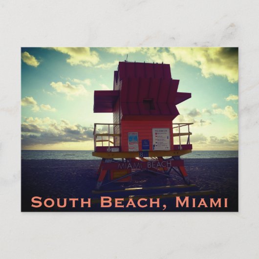 South Beach, Miami Lifeguard Stand (Ocean Rescue) Postkarte (Vorderseite)