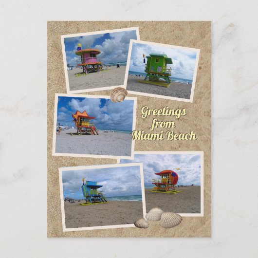 South Beach Miami Lifeguard Towers Postkarte (Vorderseite)