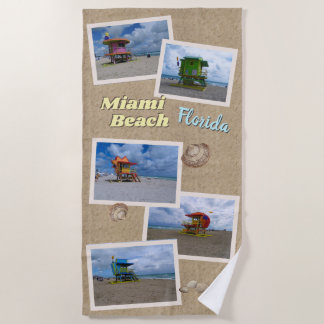 South Beach Miami Lifeguard Towers Strandtuch