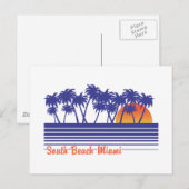 South Beach Miami Postkarte (Vorne/Hinten)