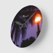 South Beach Miami Runde Wanduhr (Winkel)