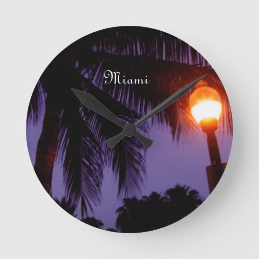 South Beach Miami Runde Wanduhr (Vorderseite)