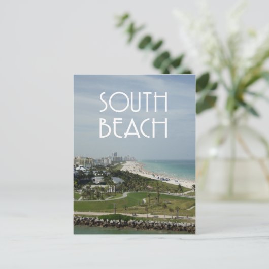 South Beach Miami Skyline-Foto Postkarte (Stehend Vorderseite)
