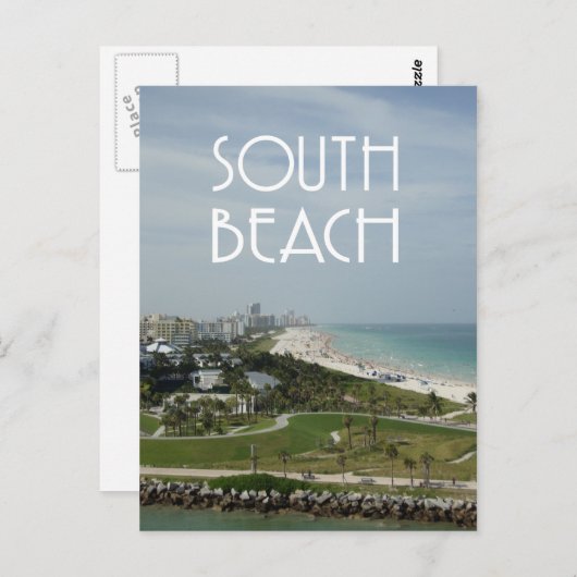 South Beach Miami Skyline-Foto Postkarte (Vorne/Hinten)