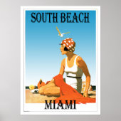 South Beach Miami Vintag Beach Poster (Vorne)
