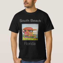 South Beach Pink Art Deko, Lifeguard Tower T-Shirt