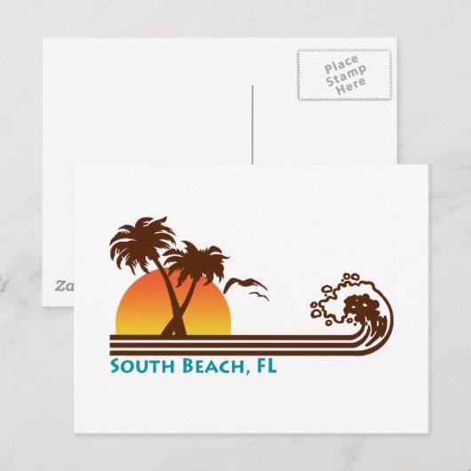 South Beach Postkarte (Vorne/Hinten)