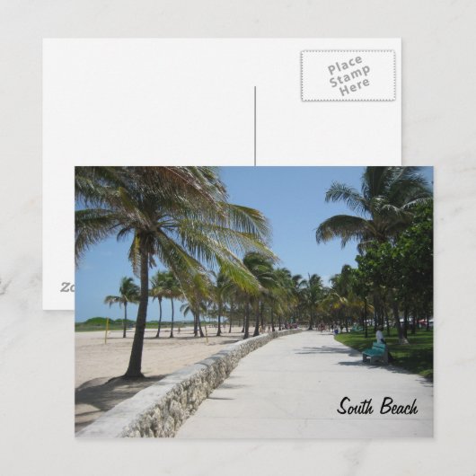 South Beach Postkarte (Vorne/Hinten)