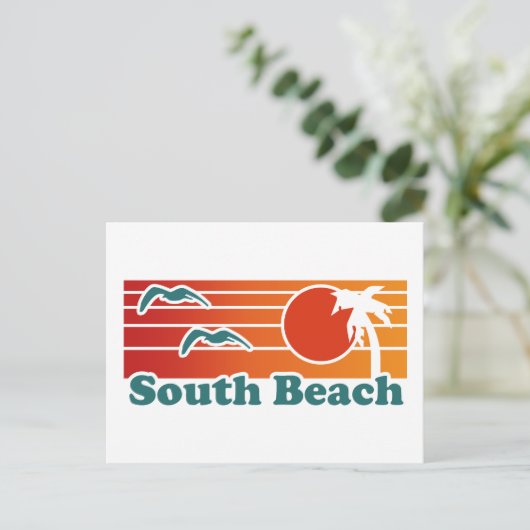South Beach Postkarte (Stehend Vorderseite)