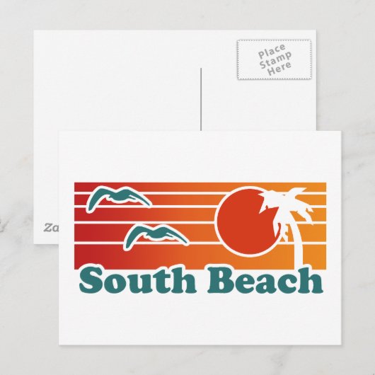 South Beach Postkarte (Vorne/Hinten)