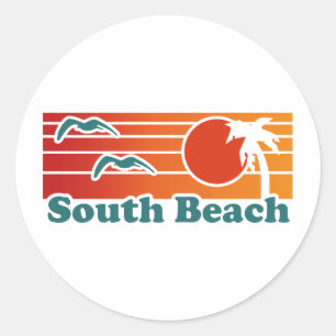 South Beach Runder Aufkleber