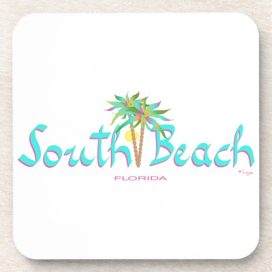 South Beach Sun Miami Untersetzer (Vorderseite)