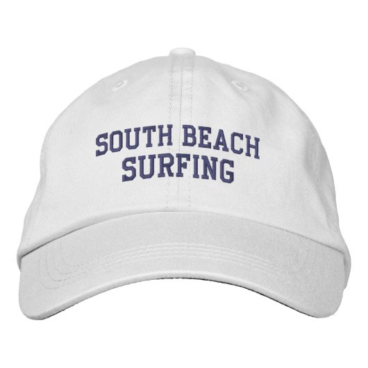 South Beach Surfing bestickter Baseballhut Bestickte Baseballkappe (Vorderseite)