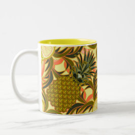 South Beach Tropisches Ananas Zweifarbige Tasse