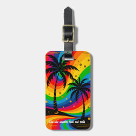 [South Beach Vibes]  Colorful Tropical Palm Tree Gepäckanhänger