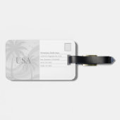 [South Beach Vibes]  Colorful Tropical Palm Tree Gepäckanhänger (Rückseite horizontal)