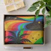 [South Beach Vibes] Retro Pop Art Deco Palm Trees Seidenpapier (Geschenk)