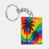 [South Beach Vibes] Retro Tropical Palm Trees Schlüsselanhänger (Vorderseite links)
