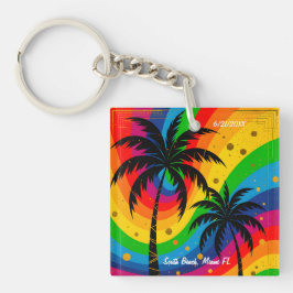 [South Beach Vibes] Retro Tropical Palm Trees Schlüsselanhänger