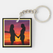 [South Beach Vibes] Retro Tropical Palm Trees Schlüsselanhänger (Rückseite)