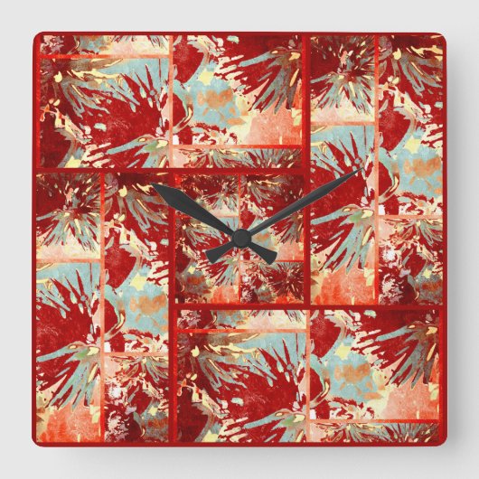 South Beach Wall Clock Quadratische Wanduhr (Vorderseite)