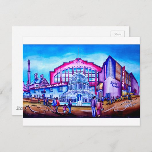South Belfast mit Lyric Theater & Kings Hall Postkarte (Vorne/Hinten)