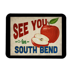 South Bend Indiana Apfel - Vintage Reise Magnet
