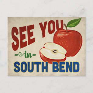 South Bend Indiana Apfel - Vintage Reise Postkarte