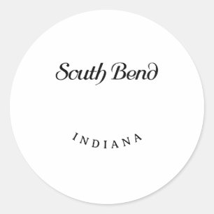 South Bend Indiana Black Schriftart Runder Aufkleber