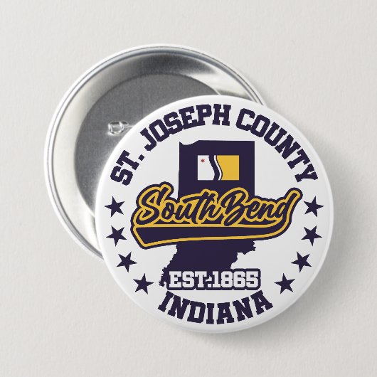 South Bend, Indiana Button (Vorne & Hinten)
