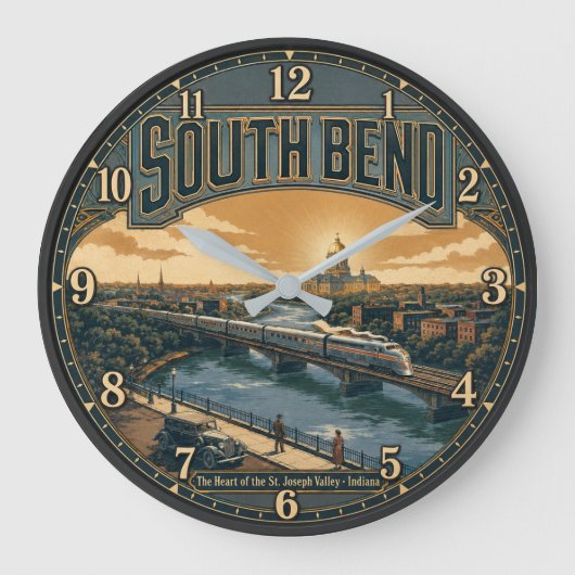 South Bend Indiana Große Wanduhr (Vorderseite)