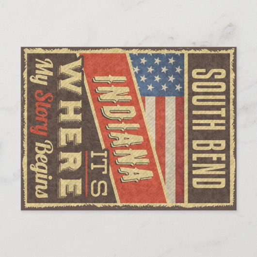 South Bend Indiana Postkarte (Vorderseite)