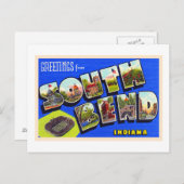 South Bend Indiana Vintager Großbuchstabe Postkart Postkarte (Vorne/Hinten)