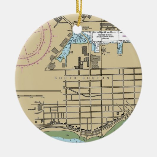 South Boston Chart Keramik Ornament (Vorne)