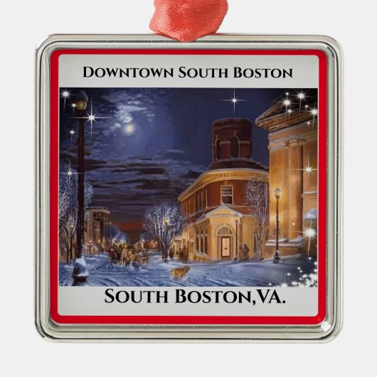 South Boston, VA. Weihnachtsmetallschmuck Ornament Aus Metall (Vorne)