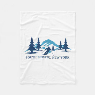 South Bristol New York Ski Resort Skifahrer _1 Fleecedecke