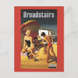 South British Railways Family on Beach Postkarte