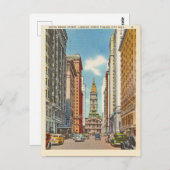 South Broad Street Blick auf das Rathaus Postkarte (Vorne/Hinten)