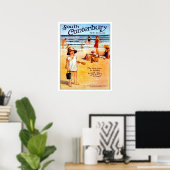 South Canterbury, Neuseeland, Leute am Strand Poster (Heimbüro)
